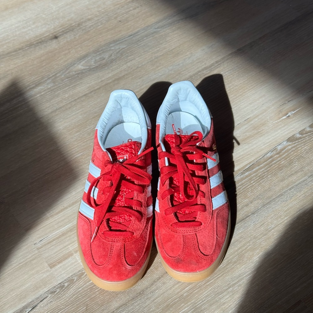 Adidas red gazelles